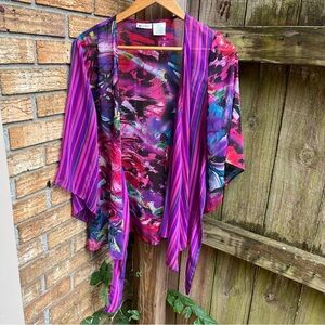 Vintage Vibrant Multicolor Women's Wrap Blouse